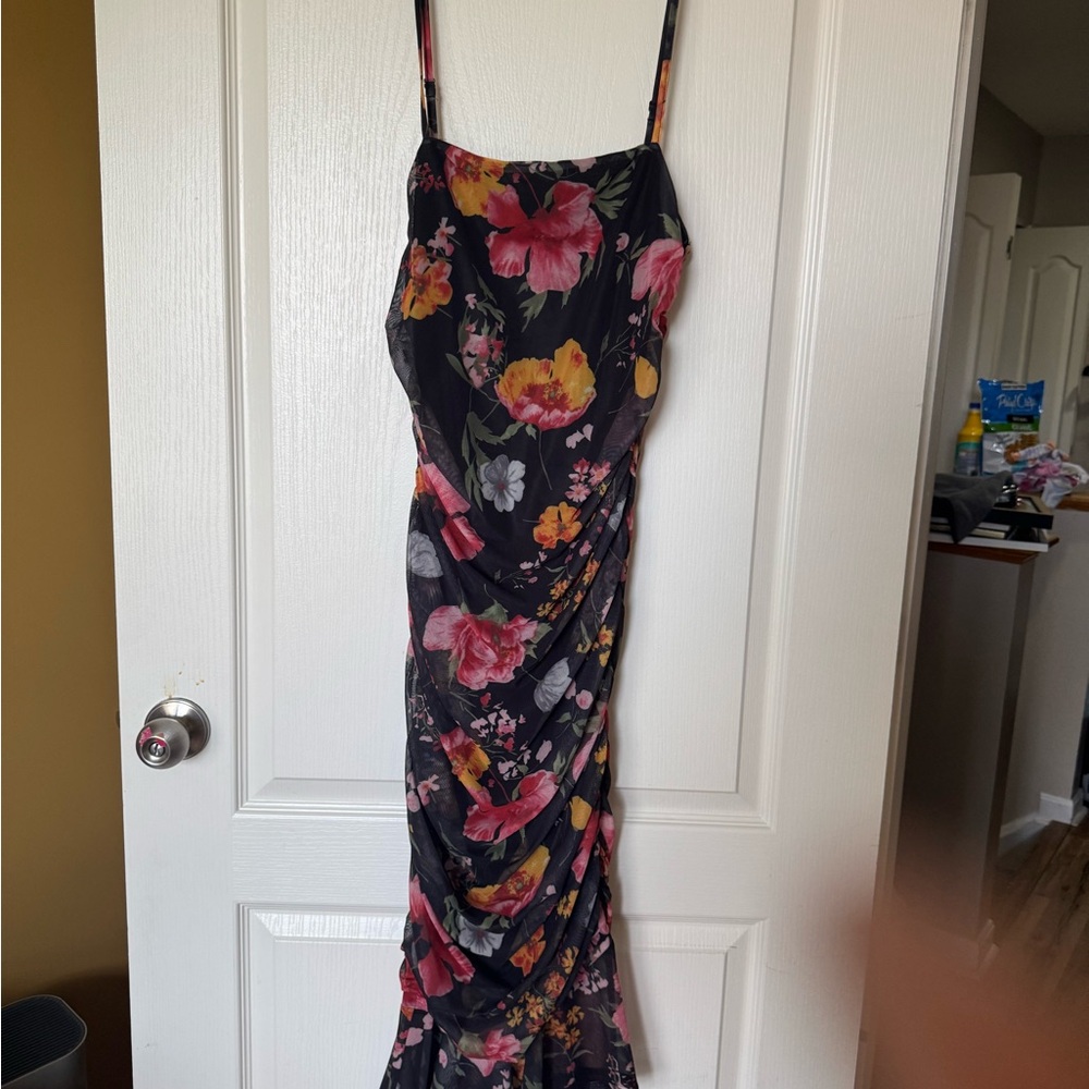 Floral Black Dress